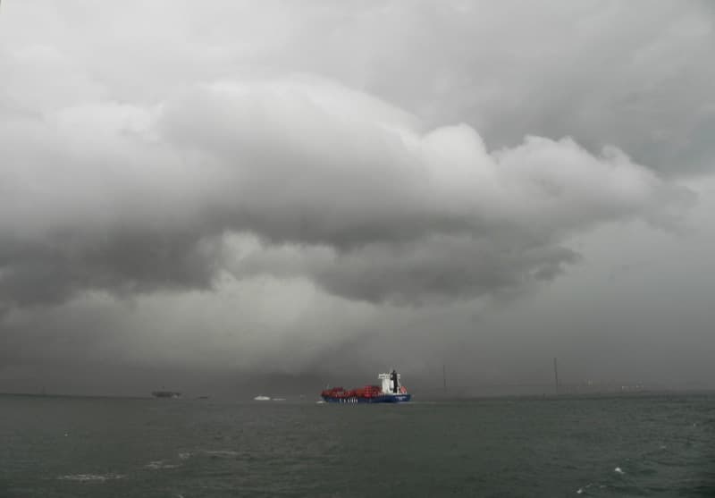 stormy day in hong kong